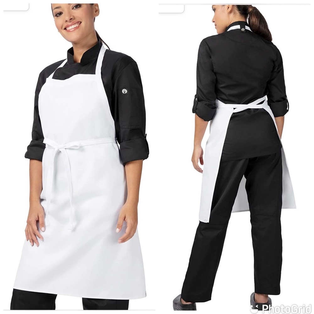 Chef Works Bib Chef's Aprons - 2 White